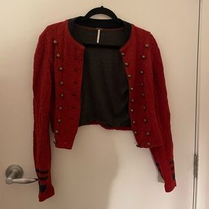 Free People red button jacket